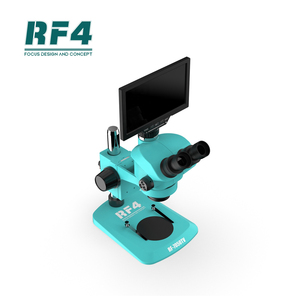 Microscope stéréoscopique trinoculaire RF4 7x-50x avec écran de caméra HD intégré, éclairage annulaire LED, pour débutants en réparation de téléphones, RF7050TV-YS010W - Product Image 2