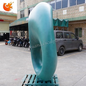 Modern Geschilderde Grote Abstracte Ronde Roestvrijstalen Sculptuur Winkelcentrum Openbare Ruimte Decor Outdoor Landschapskunstinstallatie - Product Image 2