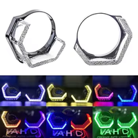 Promotion : Anneaux lumineux LED DRL 5D Crystal Angel Eyes à commande par application, étanches, pour feux de jour de voiture, lampes décoratives de modification