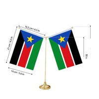 Table en forme de Y avec base en métal pour décorations personnalisables du mini-drapeau du Soudan du Sud