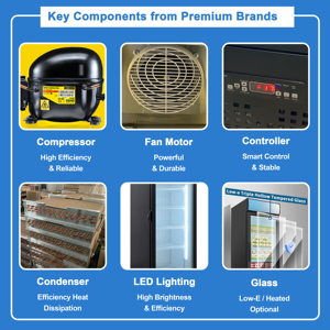 Réfrigérateur commercial vertical avec <span class=keywords><strong>porte</strong></span> vitrée pour boissons, idéal pour les magasins - Fournisseur direct usine - Product Image 4