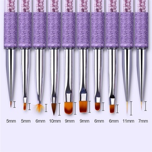 Kit de Pinceaux à Ongles en Gel avec Manche Acrylique, Formes Plates, Rondes, Ombrées, pour Sculpture, Éventail, Liner et Dessin, avec Couvercle, pour Salon de Manucure - Product Image 3