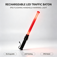 Bâton lumineux LED rechargeable en plastique pour la circulation, protection IP65, design léger et portable pour les zones de construction et le trafic extérieur