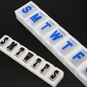 European Clear Plastic First Aid Medicine Tablet Organizer Weekly Pill Planner Box 7 Days Pill Case Container Custom Factory