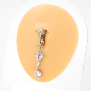 Anillo de <span class=keywords><strong>Ombligo</strong></span> <span class=keywords><strong>Falso</strong></span> con Zirconia Redonda Grande, Diseño de Mariposa, Sin Perforación, Joyería Corporal Sexy <span class=keywords><strong>para</strong></span> Bailar, Sin Necesidad de Perforar <span class=keywords><strong>el</strong></span> <span class=keywords><strong>Ombligo</strong></span> - Product Image 1