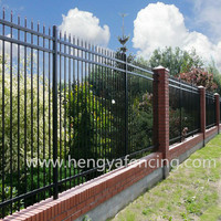 Conception de grille de clôture supérieure de lance de sécurité de grille de tuyau d'acier extérieur écologique Clôture de bordure de jardin Clôture de mur de limite en acier