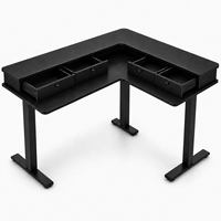 Bureau debout en L moderne de haute qualité, 63 pouces, électrique, à hauteur réglable, double moteur, cadre en acier robuste, mémoire