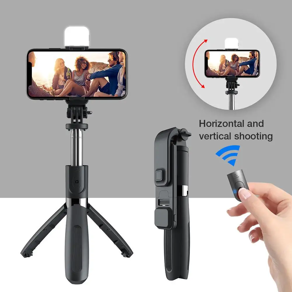 amazon hot sales portable smart selfie-stick 360 remote tripod flexible bluetooth selfie stick with led ring fill light