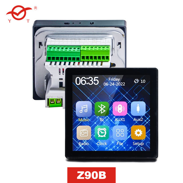 4 Channel 25W Bluetooth Wall Amplifier 4 Inch Touch Screen Intelligent Background Music Host Home Audio