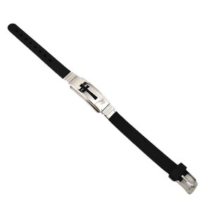 Men's Stainless Steel Cross <b>Bracelet</b> Black PU <b>Leather</b> Minimalist Jewelry Gift 22.5cm Long 1cm Wide - Product Image 5