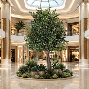 Grande Albero di Ulivo Artificiale Sempreverde Alto 3m in Fibra di Vetro+PEVA, Ecologico e Durevole, a Forma Naturale di Ulivo Vecchio per Centri Commerciali - Product Image 6