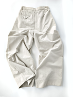 Pantalon plissé ample à jambes larges en coton froissé avec poche triangulaire arrière, coupe décontractée pour femme