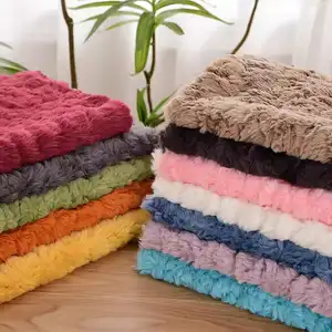 Tela de felpa Artificial para mantas, suave y acogedora con estampado de animales peludos cepillados, imitación de piel de conejo Pv