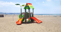 Aire de jeux pour enfants en plastique populaire, toboggan d'intérieur et d'extérieur à vendre