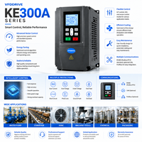 Convertisseur de fréquence monophasé/triphasé KE300A 220V-380V avec écran LCD pour applications professionnelles de moteurs