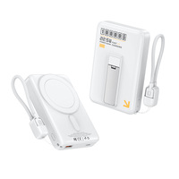 Batterie de charge sans fil magnétique LGC L-IS21A 10000mAh Type-C, charge rapide 22.5W, chargeur portable avec câble intégré et sangle de suspension