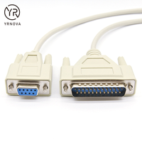 Kabel Modem 6ft DB9F/DB25M dengan isolasi PVC RS232 harnes kabel untuk penggunaan komputer