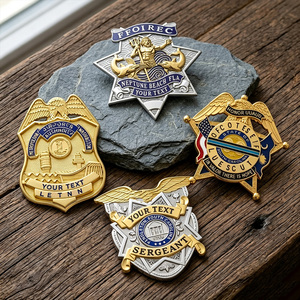 Badge de sécurité en laiton massif, finition dorée électrolytique, emblème étoile bouclier avec attache à clip pour accessoires vestimentaires de gardien de <span class=keywords><strong>corps</strong></span> - Product Image 4