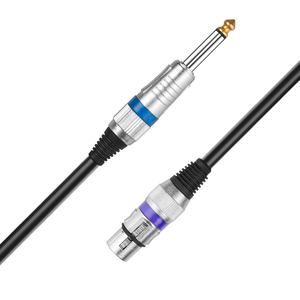 NAOMI 6.35 mm <strong>1</strong>/4" Mono to XLR Male Microphone Cable Quarter inch TS to XLR 3 Pin Unbalanced Interconnect Cable Blue&amp;Purple - Product Image 1