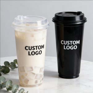 แก้วชานมพลาสติก PP แบบใช้แล้วทิ้ง ขนาดเส้นผ่านศูนย์กลาง 90 มม. แก้วแบ่งช่องสำหรับใส่ไข่มุก ขนาด 16 ออนซ์ พร้อมฝาปิดแบบมีซีลและหลอดพลาสติก พิมพ์โลโก้ด้วย UV - Product Image 3
