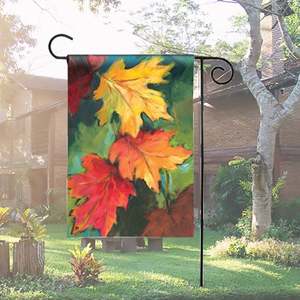 Drapeaux de jardin en polyester 300D, design personnalisé, fabrication chinoise, 12x18, double face, vierges, écologiques, durables, avec mât en métal - Product Image 1