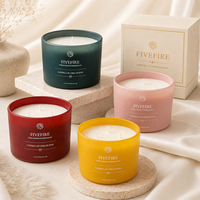 Bougie parfumée à la cire de soja à trois mèches personnalisée pour Diwali, coffret cadeau, décoration pour la maison, le bar, les fêtes, cadeau haut de gamme, vente en gros ODM/OEM
