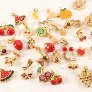 Olivia Trendy Wholesale 18K Gold Plated Hecho a mano DIY Fruit Charm Colgante Accesorios de acero inoxidable Joyería de moda - Product Image 3