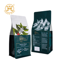 Sacs d'emballage pour café 250g 500g 1lb, pochettes personnalisées à fond plat et soufflet latéral, sacs à café avec valve