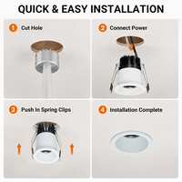 Downlight encastré LED étanche IP20 anti-éblouissement profond, découpe de 35 mm, pour bureau, centre commercial, décoration intérieure