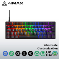 Clavier mécanique programmable filaire USB Type C RGB de haute qualité et durable, 61 touches, transmission haute vitesse pour utilisation sur ordinateur de bureau