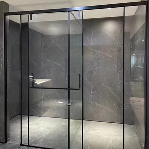 Customizable Stainless Steel Frame Tempered Glass Shower Door Wholesale for Hotel and Apartment <strong>Bathroom</strong> Sliding Design - Product Image 1