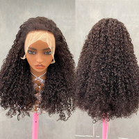 Perruque Pixie Bouclée à 300% de Densité en Cheveux Humains, Perruques Frontales en Dentelle Sans Colle, Boucles Pixie 100% Cheveux Humains, Perruques Frontales en Dentelle 13x4