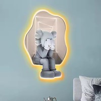 Personnalisé Moderne Luxe 3D LED Mur Art Cristal Violent Ours Peinture Dessin Animé Anime Décor À La Maison Affiches pour Salon Néon Lumières