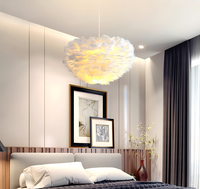 Plafonniers Romantiques et Chaleureux en Plumes Style Nordique, Lustre Créatif pour Chambre à Coucher et Salon, Populaire Tendance Instagram pour Chambre de Fille