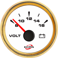 Meteran Voltmeter Mobil Mesin Diesel Putih 52mm 8-16V