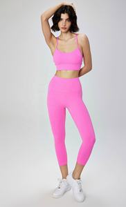 Mallas Capri de cintura alta sin costura frontal para mujer, mallas de entrenamiento para yoga y gimnasio - Product Image 3