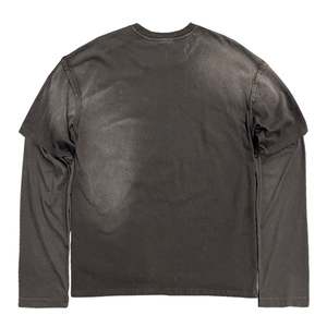 เสื้อยืดแขนยาวผ้าฝ้ายสองชั้นสำหรับผู้ชายวินเทจพิมพ์ลายดิจิตอล100% กราฟิกกำหนดเอง - Product Image 2