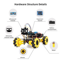 Tscinbuny Mecanum Wheel Smart Car Kit 4WD Robot Starter DIY Kit pour Arduino Education Maker Boards Robot Kit