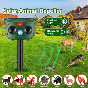 جهاز مبيد للحيوانات بالموجات فوق الصوتية يعمل بالطاقة الشمسية مستشعر البير مقاوم للماء والغزلان طارد في الهواء الطلق لسناجب الراكون والأرانب الظربان والثعالب - Product Image 5