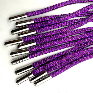 เชือกคริสตัลสีม่วงองุ่นขนาด 6 มม. ยาว 53.5 นิ้ว จากโรงงานโดยตรง สำหรับเสื้อฮู้ดดี้ หมวก และกระเป๋า - Product Image 1