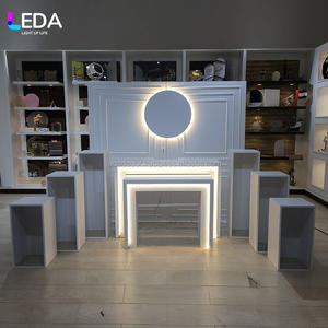 ฉากหลังงานแต่งงานแบบโค้งอะคริลิคสีขาวดีไซน์ใหม่ของ LEDA พร้อมแถบไฟสำหรับตกแต่งเวทีงานอีเว้นท์ - Product Image 3