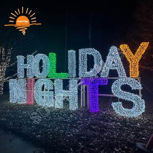 Grand spectacle éclairé étanche LED commercial en stock lettres de Noël personnalisées IP65 pour les décorations de motif de parc de Noël de centre commercial - Product Image 5