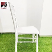 Chaises de mariage en résine Chiavari empilables, blanches, solides, de luxe, pour événements, vente en gros