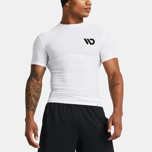 Men's Athletic Compression Shirt Quick Model Workout Vest with Cool Print Body Shaper Top Slim Abs Abdomen Fitness Undershirt