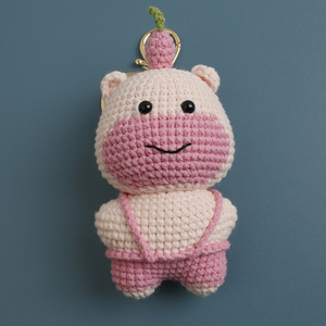 Lindo Llavero <span class=keywords><strong>de</strong></span> <span class=keywords><strong>Hipopótamo</strong></span> Tejido a Crochet, Mini Amigurumi, Colgante <span class=keywords><strong>de</strong></span> Ganchillo para Accesorios <span class=keywords><strong>de</strong></span> Bolsa - Product Image 5