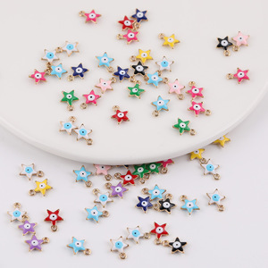 Colgante de aleación Estrella Ojo Turco, Fornituras de joyería DIY para la fabricación de pulseras y collares, Accesorios multicolor de tamaño pequeño - Product Image 2