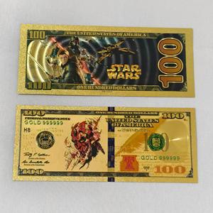 Ensemble de billets de banque en feuille d'or de 100 dollars Star Wars 2026 - Cadeau de collection Darth Vader & Luke Skywalker pour les fans de films - Product Image 5