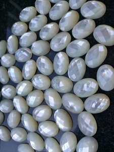 Offre Spéciale blanc naturel à facettes en nacre ovale cabochon pour bijoux pendentif - Product Image 3