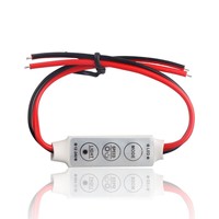 Contrôleur LED miniature 12V à 3 boutons, variateur de lumière, mode couleur unique, réglage de la vitesse et de la luminosité, garantie de 2 ans, pour bande lumineuse