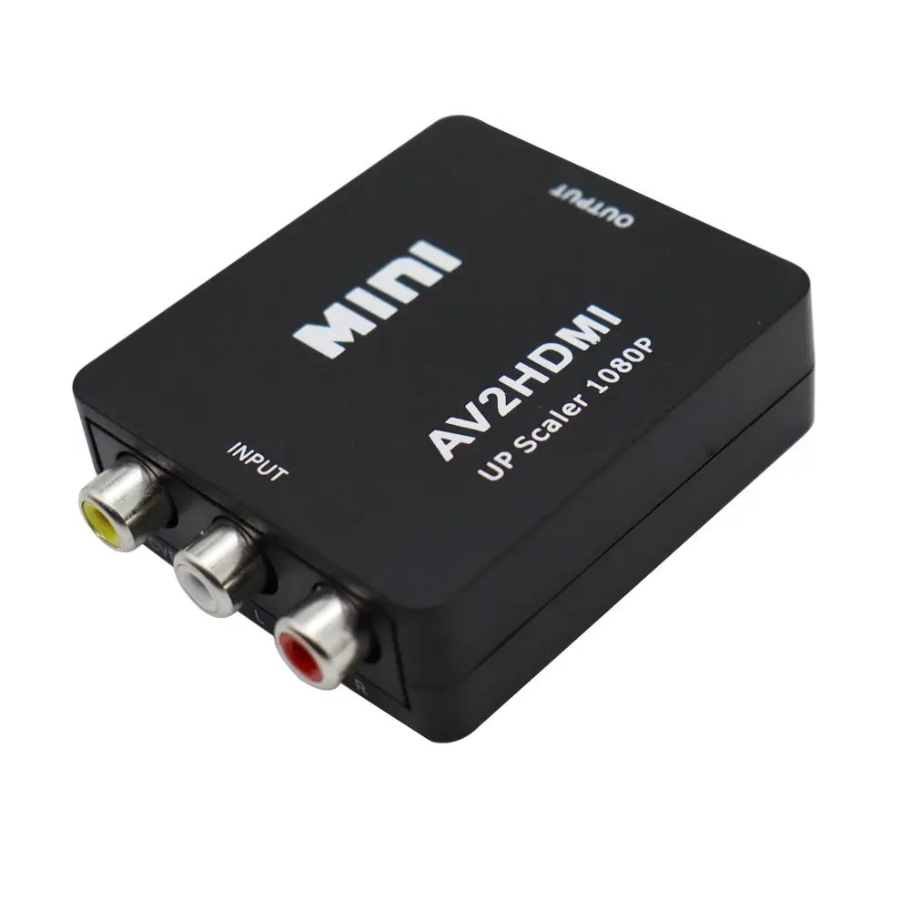Konverter adaptor komposit HD 1080P RCA AV ke HD, konverter adaptor komposit kompatibel AV2HD kabel Video Audio CVBS AV dengan kabel USB